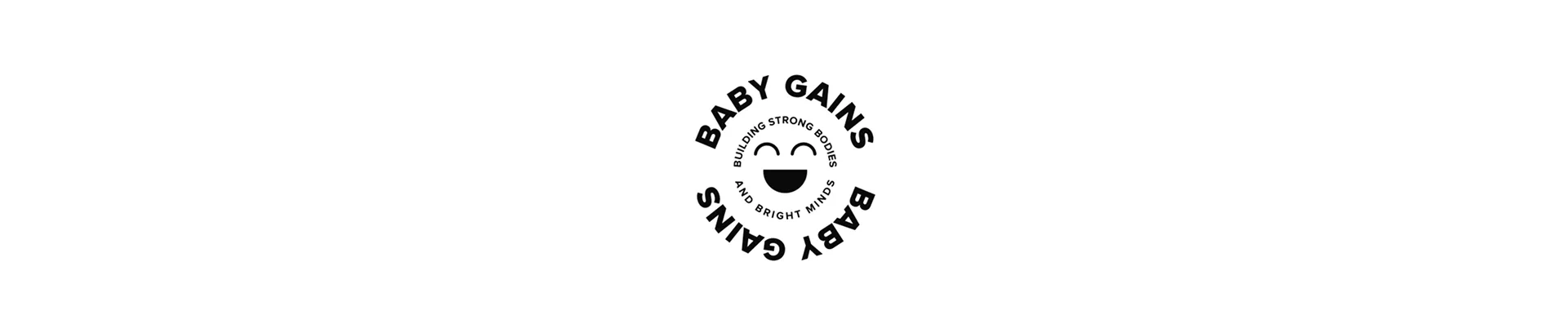 Baby Gains brand identity logo banner